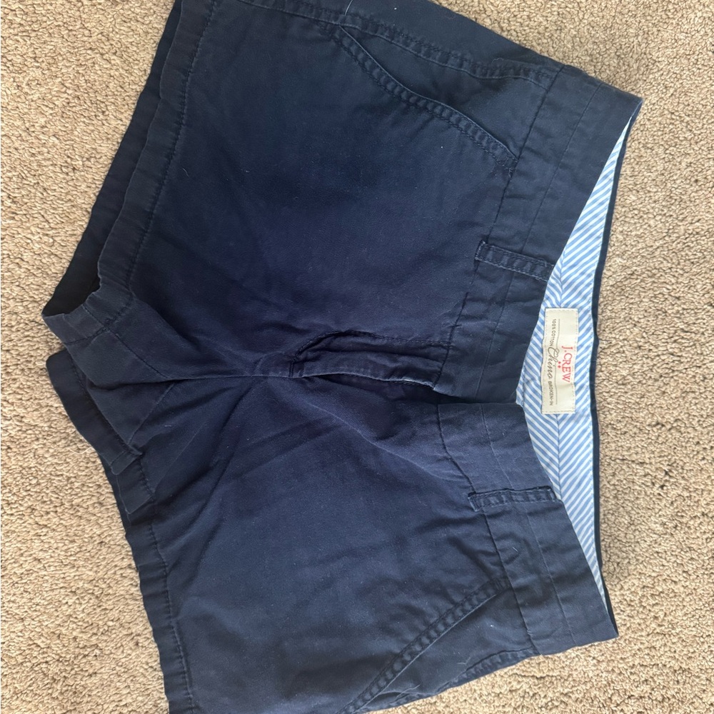 J. Crew Dark Blue Womans Flat Front Shorts